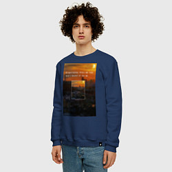 Свитшот хлопковый мужской Питерский закат, цвет: тёмно-синий — фото 2