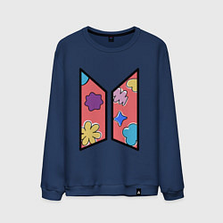 Свитшот хлопковый мужской BTS Permission To Dance КОНФЕТКИ, цвет: тёмно-синий