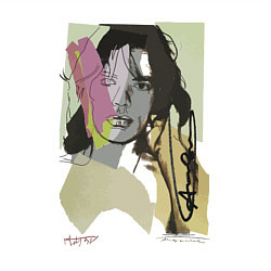 Свитшот хлопковый мужской Andy Warhol - Mick Jagger sketch, цвет: белый — фото 2