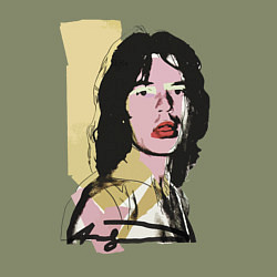 Свитшот хлопковый мужской Andy Warhol - Mick Jagger pop art, цвет: авокадо — фото 2