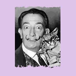 Свитшот хлопковый мужской Salvador Dali & nice cat, цвет: лаванда — фото 2