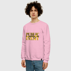 Свитшот хлопковый мужской Public Enemy Rap, цвет: светло-розовый — фото 2