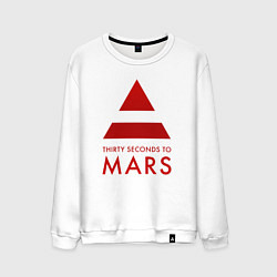 Свитшот хлопковый мужской 30 Seconds to Mars - Рок, цвет: белый