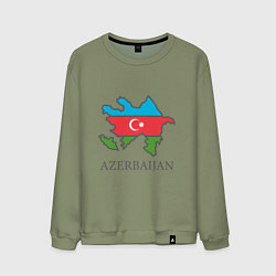 Свитшот хлопковый мужской Map Azerbaijan, цвет: авокадо