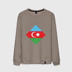 Свитшот хлопковый мужской Flag Azerbaijan, цвет: утренний латте