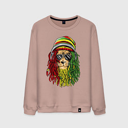 Свитшот хлопковый мужской Rasta lioN, цвет: пыльно-розовый