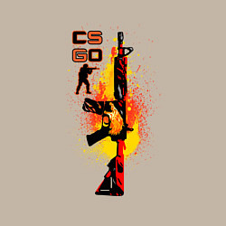 Свитшот хлопковый мужской CS GO Винтовка M4A4 HOWL, цвет: миндальный — фото 2