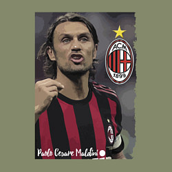 Свитшот хлопковый мужской Paolo Cesare Maldini - Milan, captain, цвет: авокадо — фото 2