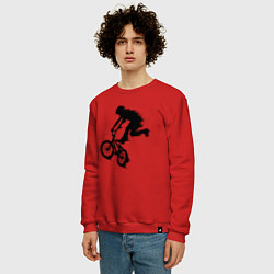 Свитшот хлопковый мужской ВЕЛОСПОРТ BMX Racing ВЕЛОСИПЕДИСТ, цвет: красный — фото 2