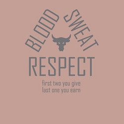 Свитшот хлопковый мужской Кровь Пот Уважение Скала, цвет: пыльно-розовый — фото 2