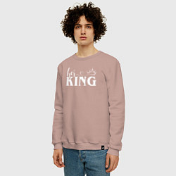 Свитшот хлопковый мужской Her King, цвет: пыльно-розовый — фото 2