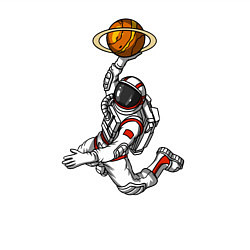 Свитшот хлопковый мужской Космический баскетболист, цвет: белый — фото 2