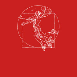 Свитшот хлопковый мужской Витрувианский баскетболист, цвет: красный — фото 2