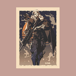 Свитшот хлопковый мужской Sova арт, цвет: пыльно-розовый — фото 2