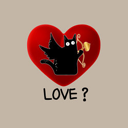 Свитшот хлопковый мужской WHAT CAT LOVE Сердце, цвет: миндальный — фото 2