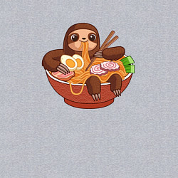 Свитшот хлопковый мужской Cute Sloth Ramen Noodles, цвет: меланж — фото 2