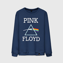 Свитшот хлопковый мужской PINK FLOYD - ПИНК ФЛОЙД ЛОГОТИП, цвет: тёмно-синий