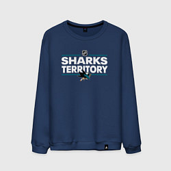 Свитшот хлопковый мужской SHARKS TERRITORY САН-ХОСЕ ШАРКС, цвет: тёмно-синий