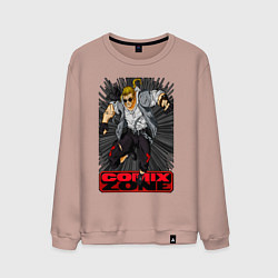 Свитшот хлопковый мужской Sketch jump, цвет: пыльно-розовый