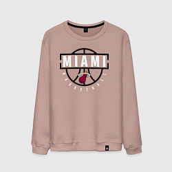 Свитшот хлопковый мужской MIAMI HEAT NBA МАЯМИ ХИТ НБА, цвет: пыльно-розовый
