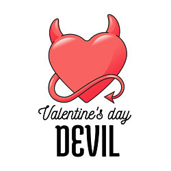 Свитшот хлопковый мужской Valentines Day Devil, цвет: белый — фото 2