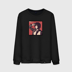 Свитшот хлопковый мужской Girl Smoke, цвет: черный
