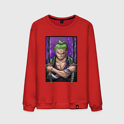 Свитшот хлопковый мужской ВАН ПИС ЗОРО One Piece, цвет: красный