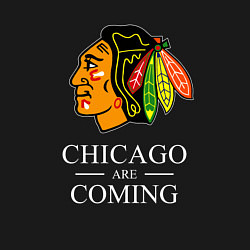 Свитшот хлопковый мужской Chicago are coming, Чикаго Блэкхокс, Chicago Black, цвет: черный — фото 2