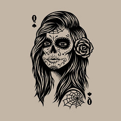 Свитшот хлопковый мужской Его королева Колода карт Тату королева, цвет: миндальный — фото 2