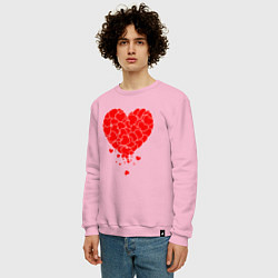 Свитшот хлопковый мужской СЕРДЦЕ CЕРДЦА HEART, цвет: светло-розовый — фото 2