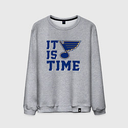 Свитшот хлопковый мужской It is St Louis Blues time Сент Луис Блюз, цвет: меланж