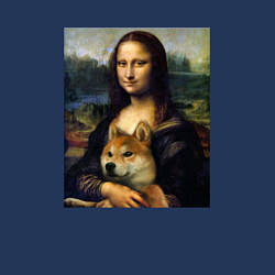 Свитшот хлопковый мужской Shiba Inu Mona Lisa, цвет: тёмно-синий — фото 2