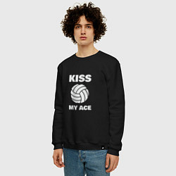 Свитшот хлопковый мужской Kiss - My Ace, цвет: черный — фото 2