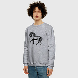 Свитшот хлопковый мужской Мустанг Лошадь, цвет: меланж — фото 2
