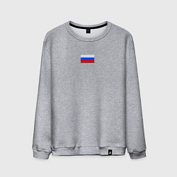 Свитшот хлопковый мужской ФЛАГ РОССИИ МИНИМАЛИЗМ, цвет: меланж