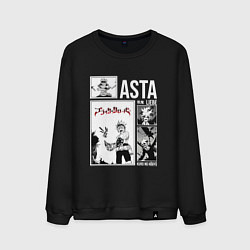 Свитшот хлопковый мужской Asta art, цвет: черный