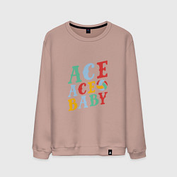 Свитшот хлопковый мужской Ace Ace Baby, цвет: пыльно-розовый