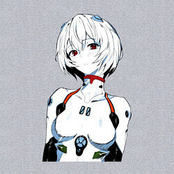 Свитшот хлопковый мужской Рей Аянами Rei Ayanami Ева Евангелион, цвет: меланж — фото 2