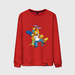 Свитшот хлопковый мужской Simpsons donuts, цвет: красный