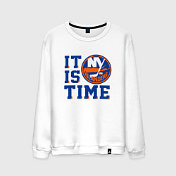 Свитшот хлопковый мужской It Is New York Islanders Time Нью Йорк Айлендерс, цвет: белый