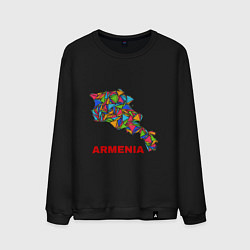 Свитшот хлопковый мужской Armenian Color, цвет: черный