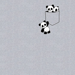 Свитшот хлопковый мужской Панды сидят в кармане, цвет: меланж — фото 2