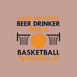 Свитшот хлопковый мужской Basketball & Beer, цвет: пыльно-розовый — фото 2