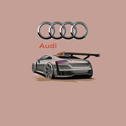 Свитшот хлопковый мужской Audi Racing team, цвет: пыльно-розовый — фото 2