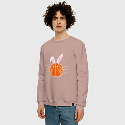 Свитшот хлопковый мужской Basketball Bunny, цвет: пыльно-розовый — фото 2