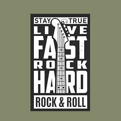 Свитшот хлопковый мужской Live fast 2, цвет: авокадо — фото 2