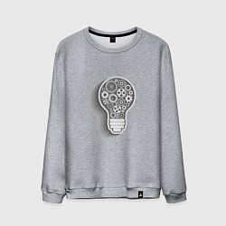 Свитшот хлопковый мужской Стимпанк лампа, цвет: меланж