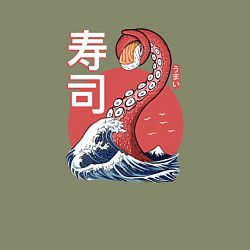 Свитшот хлопковый мужской Kraken Kawaii Sushi, цвет: авокадо — фото 2