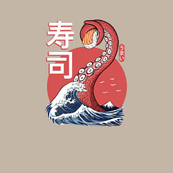 Свитшот хлопковый мужской Kraken Kawaii Sushi, цвет: миндальный — фото 2