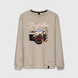 Свитшот хлопковый мужской Storyteller, цвет: миндальный
